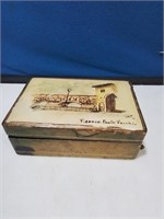 Wooden French scene trinket box