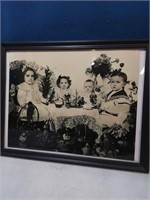 Black and white framed photo of children 8 by 10