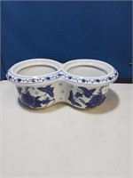 Blue and white double Pottery planter