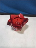 Ruby to clear heavy glass votive candle holder