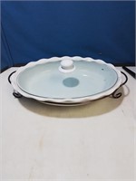 Anchor Hocking oval casserole with lid in serving
