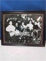 Vintage black and white photo of children with
