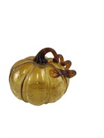 Crackle Art Glass Amber pumpkin