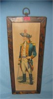 Revolutionary War framed print on board