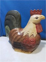 Wooden rooster 10 in tall