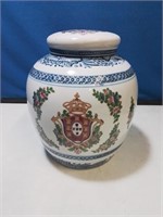 Oriental accent lidded ginger jar 9 inches tall