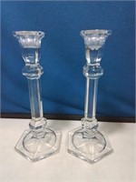 Pair of Crystal candlesticks 9 in tall