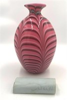 Fenton Glass Hyacinth Feather Vase
