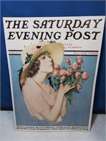 Metal the Saturday evening post sign 11 x16 in