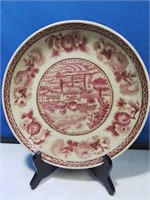 Asian crackle finish decorative plate 10 in