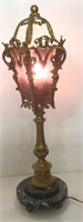 French Gold Gilt Lamp, Marble Base