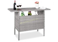 Best Choice Products Outdoor Patio Wicker Bar