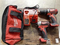Milwaukee tool kit- 1/2 inch hammer drill, 1/4 in
