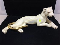 Vintage Ceramic Opalescent Glaze Panther