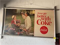 Cardboard with Metal frame Double sided Coke Sign