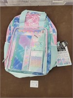 New girls back pack with note books, ruler, pencil