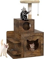 Cat Litter Box Enclosure with Cat Tree Tower