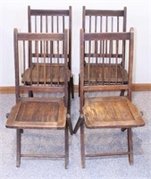 (Set of 4) Wooden Folding Chairs