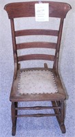 Wooden Rocker w/Cloth Cushion Seat