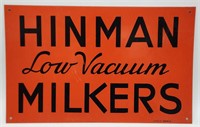 Vintage SST Hinman Milkers Advertising Sign