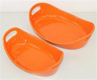 Pair of Orange Rachael Ray Dishes