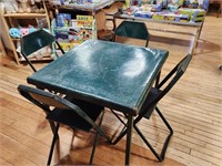 Antique card table and 4 chairs
