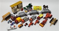 Lot Of Vintage Matchbox Trucks, Ertl Tractors,