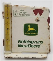 Vintage John Deere Metal Advertising Rain Gauge
