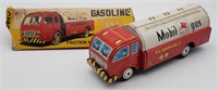 Vintage Mobil Gas Tin Friction Tanker Truck w/