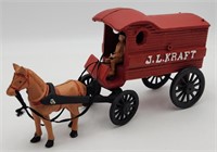 Cast Iron J.L. Kraft Horse & Carriage / Delivery