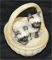 Kittens in Basket Figurine