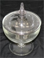 Clear Glass Candy Jar w/Pointed Lid
