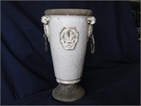 13 1/2" T Enameled Concrete Vase