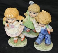 (3) Boy & Girl Figurines