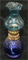Blue Glass Small Oil Lamp
