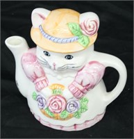 Kitten Teapot Jar w/Lid