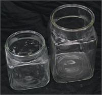 Pair of Square Bottom Glass Containers