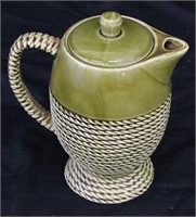 Green Teapot w/Braded Rope Pattern