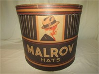 Vintage Malrov Hat Box 11" T x 14" Dia