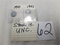 Pair of 1943 Steel Pennies