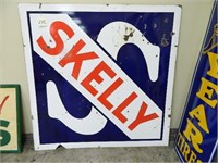 60" Skelly Large Double-Sided Porcelain Sign