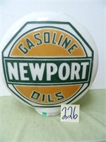 Newport Gasoline Oils All Glass Embossed Frame -