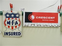 9 3/4"x13 3/4" Metal M-F-A Insured Sign,
