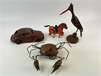 Carved Roadrunner Bird, Vintage VW Bug Toy & More