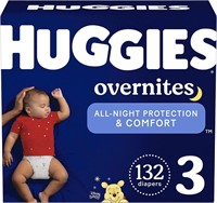 Overnight Diapers Size 3, 132 Ct (16-28 lbs), Hug
