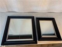 2pc Black Framed Mirrors