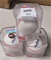 Rawlings Baseballs  3 MLB Balls with Cases