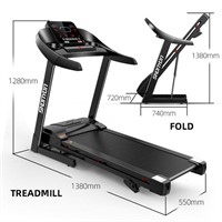 SKONYON 2.5HP Folding Treadmill Electric Treadmill