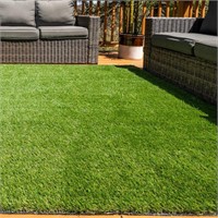 LuxeTurf 8x10 Green Luxury Faux Grass Outdoor Rug