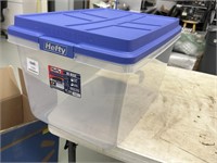 Hefty 72 Qt. Clear Storage Bin with Blue HI-RISE L